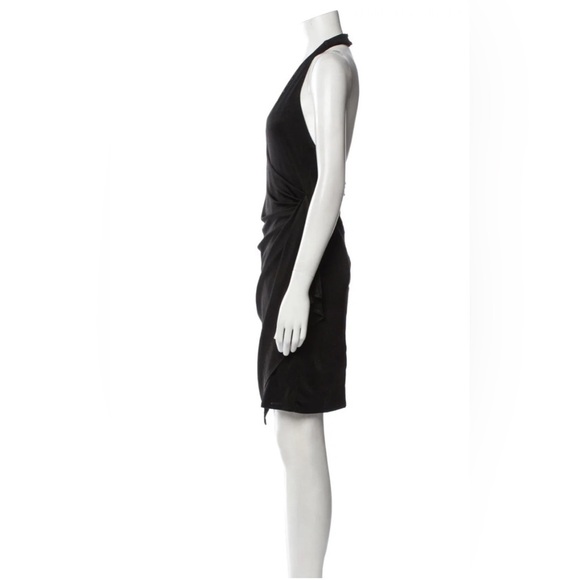 Alice + Olivia Black Halter Marx Bodycon Ruched Night Out Halter Mini Dress - Picture 8 of 13